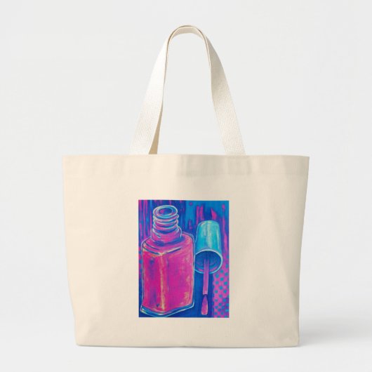  in het Pools Pink Nail Grote Tote Bag (Voorkant)