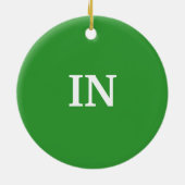 in het rood groen keramisch ornament (Achterkant)