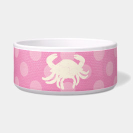 In het Roze Stippen Krabben Hond Voerbakje