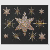 In het roze van de nacht kerst sneeuwvlok cadeaupapier (Vlak)
