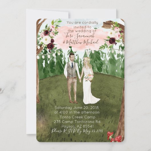 In het rustige bos bruiloft uitnodiging (Voorkant)
