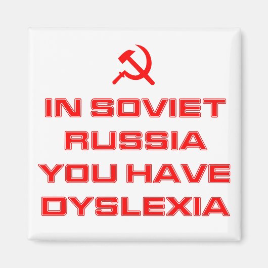 In het Sovjet-Rusland heb je dyslexie Magneet (Voorkant)