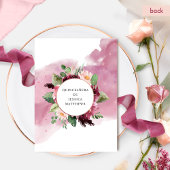 In het Spaans: Bourgogne en roze Floral Quinceañer Kaart