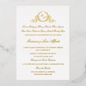 In het Spaans Elegant Echte Folie Formele bruiloft Uitnodiging (Voorkant)