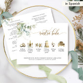 in het Spaans: Elegant Wedding Programme with Gree