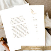 In het Spaans, elegante gouden monogram bruiloft Kaart