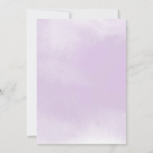 In het Spaans, elegante Paarse bloemenkruidachtige Kaart (Achterkant)