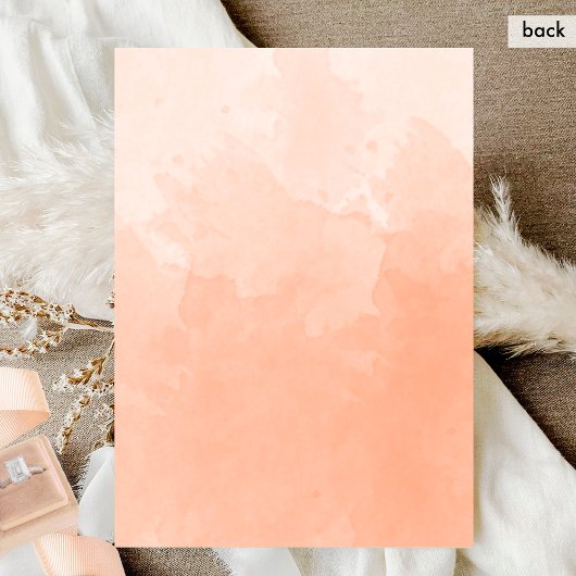 In het Spaans, elegante perzik monogram bruiloft Kaart