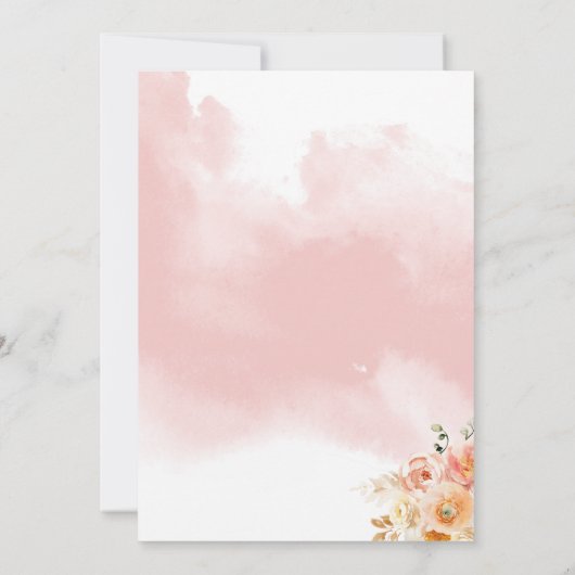 In het Spaans, unieke elegante roze bloem Quinceañ Kaart (Achterkant)