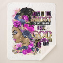 In het Storm Queen Zwart Melanine Vrouw Bruin Huid Sherpa Deken