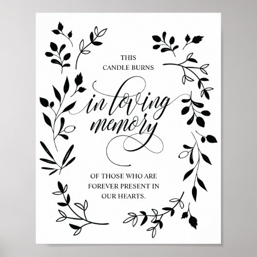 In het teken "Loving Memory Memorial Candle Burns" Poster (Voorkant)