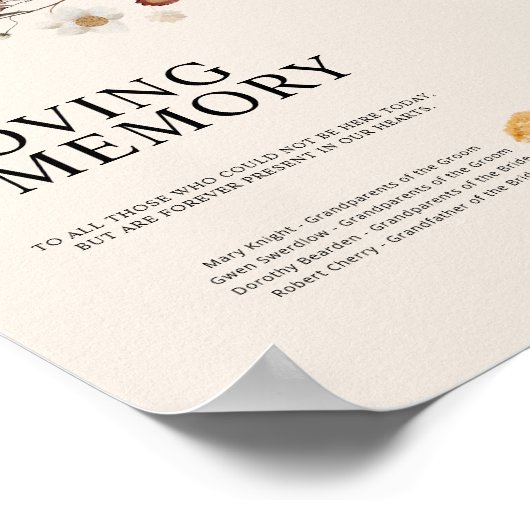 In het teken van liefhebbend geheugen Boho Wildflo Poster (Hoek)