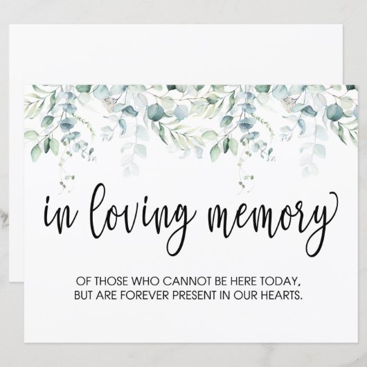 In het teken van liefhebbend geheugen - Eucalyptus (Voorkant / Achterkant)