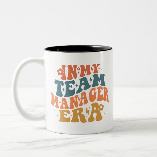 In het tijdperk van de teammanager tweekleurige koffiemok (Links)