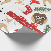 In het Vakantie met de boskerst Cadeaupapier (Hoek)