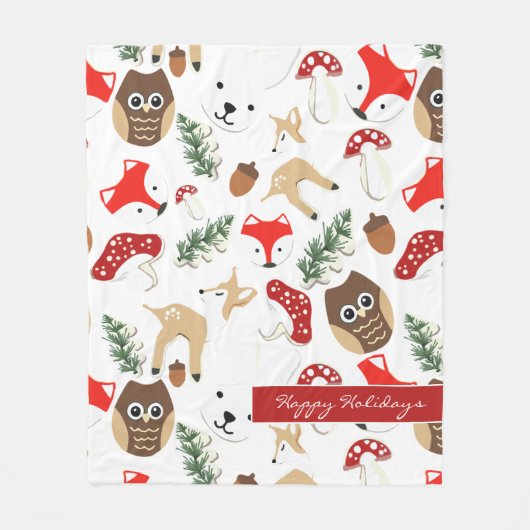 In het Vakantie met de boskerst Fleece Deken (Voorkant)