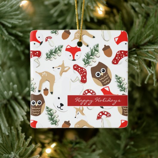 In het Vakantie met de boskerst Keramisch Ornament (Boom)