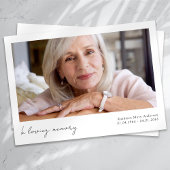 In het Van de Foto van het Geheugen Funeral Bedankkaart