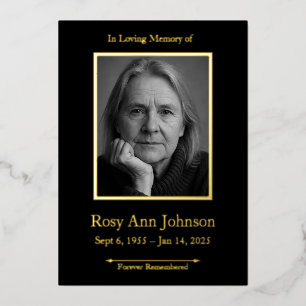 In het Van de Foto van het Geheugen Funeral Folie Uitnodiging