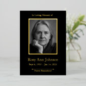 In het Van de Foto van het Geheugen Funeral Folie Uitnodiging (Staand Voorkant)