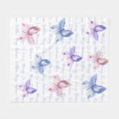 In het Van het Geheugen Butterfly Monogram Tributi Fleece Deken (Voorkant (Horizontaal))