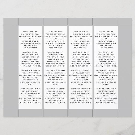 In het Van het Geheugen de Sjabloon van het Funera (Achterkant)