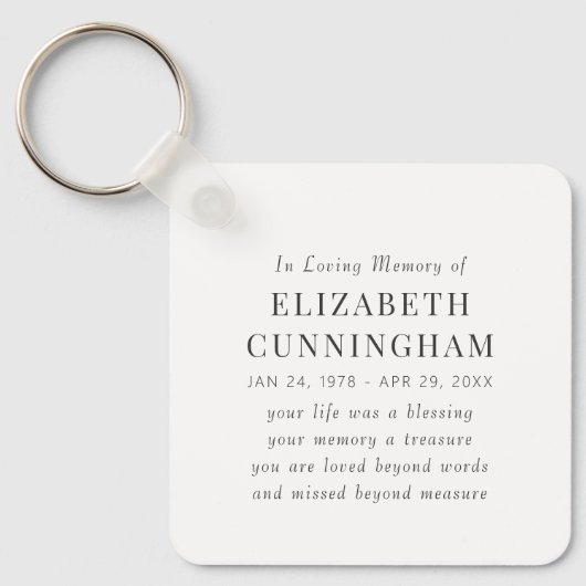 In het Van het Geheugen een Moderne Eenvoudige Cit Sleutelhanger (Voorkant)