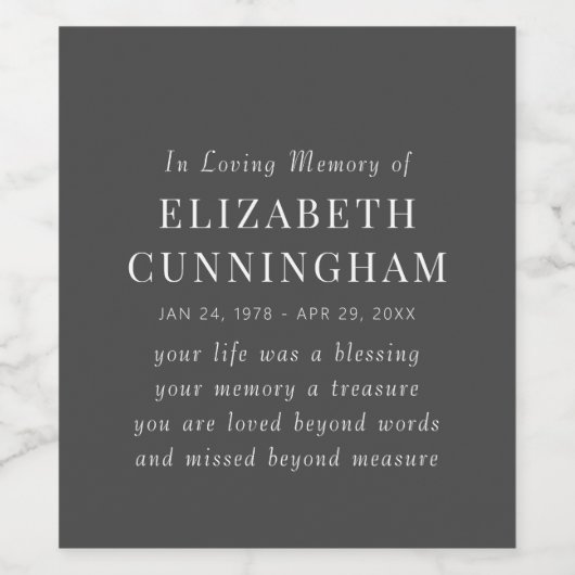 In het Van het Geheugen een Moderne Eenvoudige Cit Wijn Etiket (Enkel label)