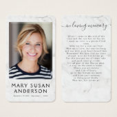 In het Van het Geheugen Eenvoudige Marmer Kaart va (Voorkant /achterkant)