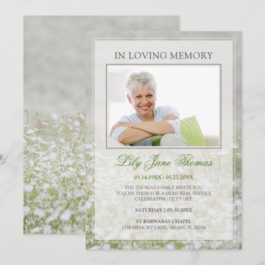 In het Van het Geheugen Eenvoudige Witte Schaduwfo Kaart (Voorkant / Achterkant)