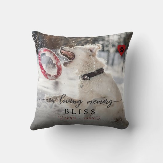 In het Van het Geheugen Geheugen Pet Monogram van  Kussen (Achterkant)