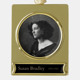 In het Van het Geheugen Gepersonaliseerde Versieri Verguld Banner Ornament