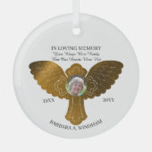 In het Van het Geheugen houden Kruis van de Foto v Glas Ornament (Voorkant)