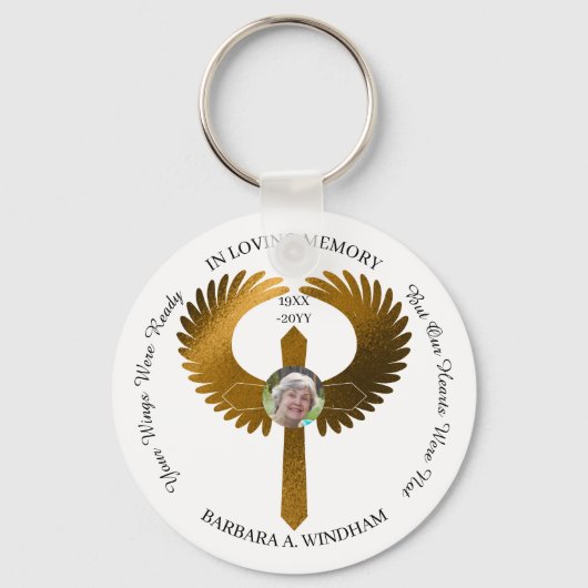 In het Van het Geheugen houden Kruis van de Foto v Sleutelhanger (Voorkant)