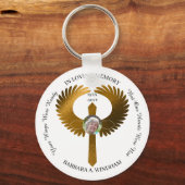 In het Van het Geheugen houden Kruis van de Foto v Sleutelhanger (Voorkant)