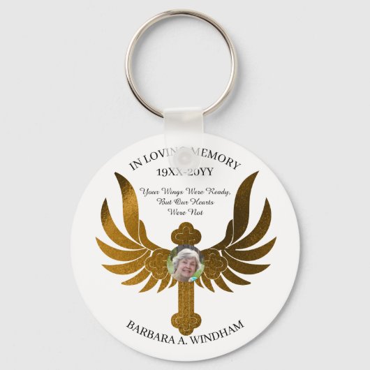 In het Van het Geheugen houden Kruis van de Foto v Sleutelhanger (Voorkant)