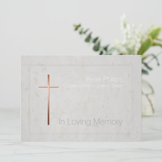 In het Van het Geheugen koper Kruis begrafenisuitn Kaart (Staand voorkant)