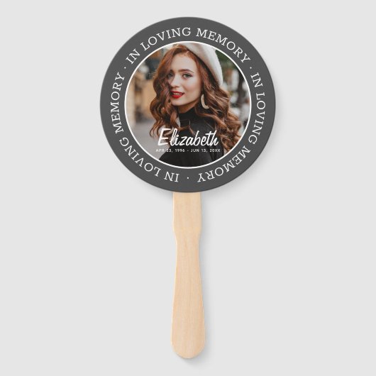 In het Van het Geheugen Memorial Moderne Aangepast Handwaaier (Achterkant)