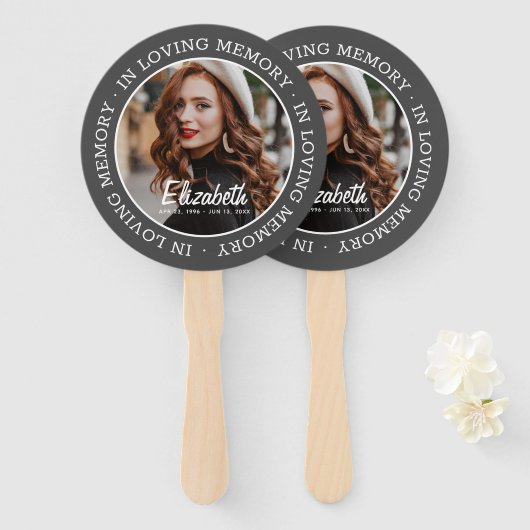 In het Van het Geheugen Memorial Moderne Aangepast Handwaaier (Voorkant en achterkant)