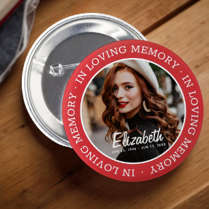 In het Van het Geheugen Memorial Moderne Aangepast Ronde Button 5,7 Cm
