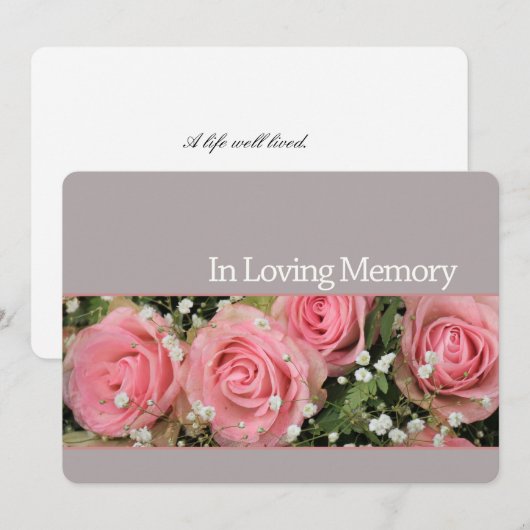 In het Van het Geheugen nodiging Kaart (Voorkant / Achterkant)