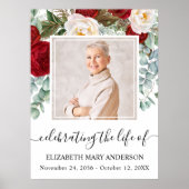 In het Van het Geheugen Rode Rozen Floral Poster v (Voorkant)