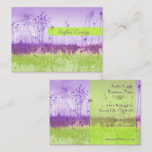 In het veld is een kleurrijke sjabloon voor visite visitekaartje (Voorkant / Achterkant)