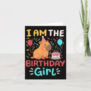 In het verjaardagsmeisje Schattige Capybara Bday F Kaart
