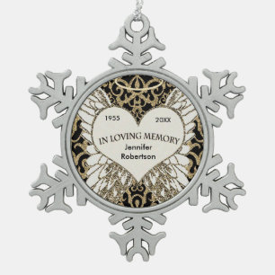 In het Verlenen van Geheugenversiering Tin Sneeuwvlok Ornament