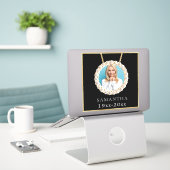 In het Verloren van de Aangepaste de Foto van het  Sticker (Laptop op bureau)