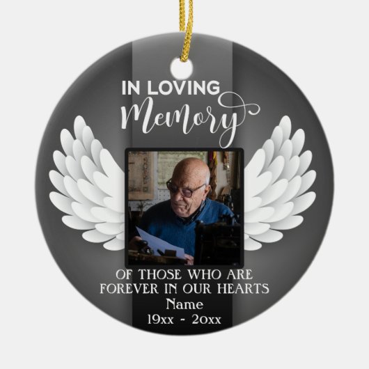 In het Verloren van de Foto, de Naam & het Bericht Keramisch Ornament (Voorkant)