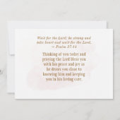 In het wachten werkt God Christelijk Quote Kaart (Achterkant)