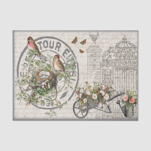In het weefselpapier van de tuin tissuepapier (Voorkant)
