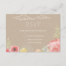 In het weiland zomer bruiloft RSVP kaart